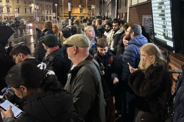 Passengers at Gloucester station after their train heading to Bristol turned around