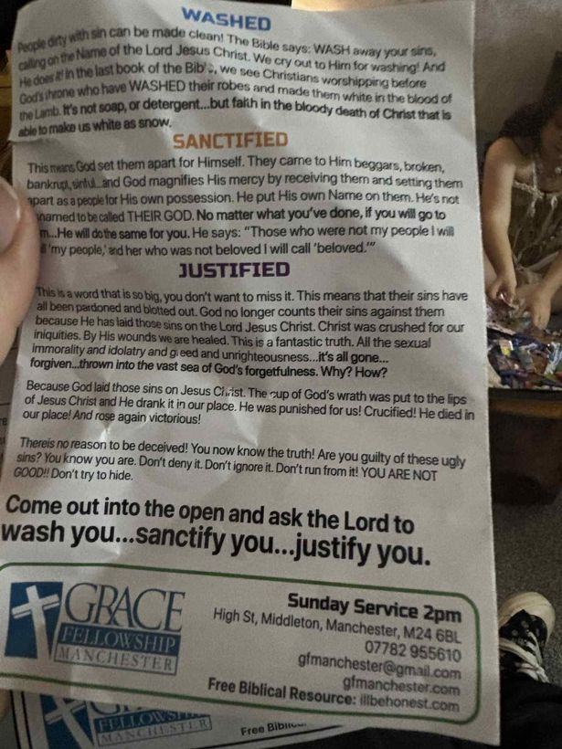 At least two children received the leaflet, according to mum Victoria 