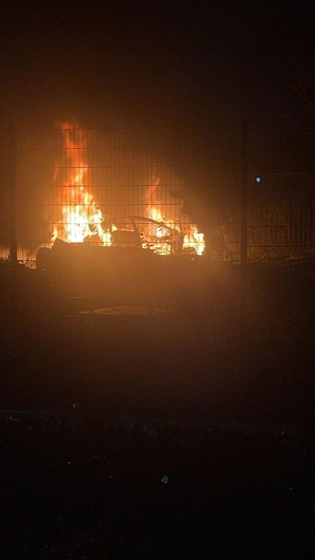 A car in flames on Vine Street last Bonfire Night