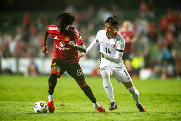 Jaydan Kamason of Manchester United in action at Hong Kong Stadium back in May