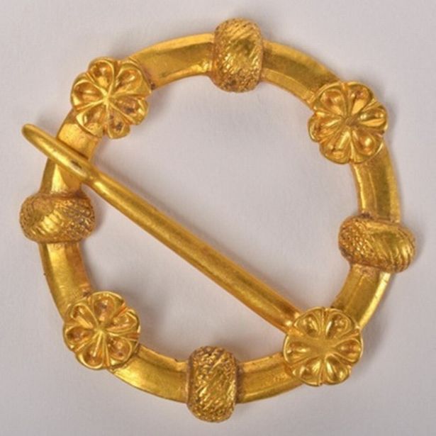 Medieval Gold Brooch AD1200- 1300. On loan to National Museums Liverpool from Nantwich Museum