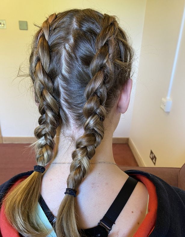 Sadie's hair pictured before it was forcibly cut