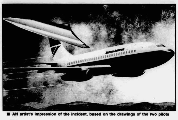 An artist's impression of the encounter published in the Manchester Evening News - Friday 28 June 1996