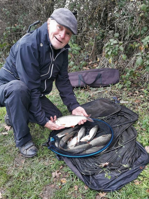 Roy Spendlove with his winning catch on the Llangollen Canal at Whitchurch on Sunday