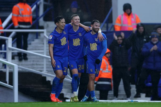 Jay Stansfield of Birmingham City celebrates his goal against Norwich