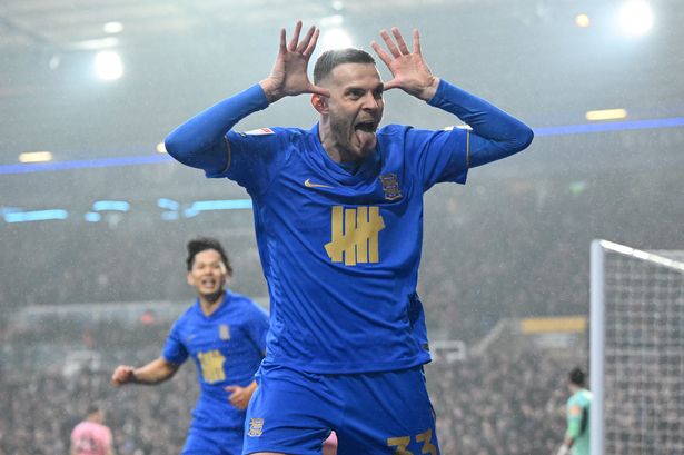 Birmingham City's Marvin Ducksch celebrates his second goal against Norwich