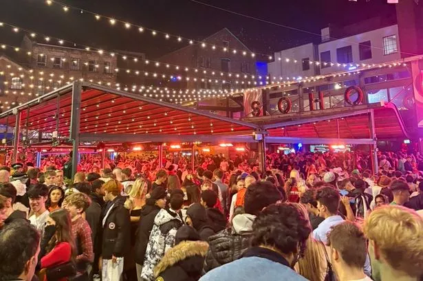 A picture of the crowds on Concert Square this Halloween weekend