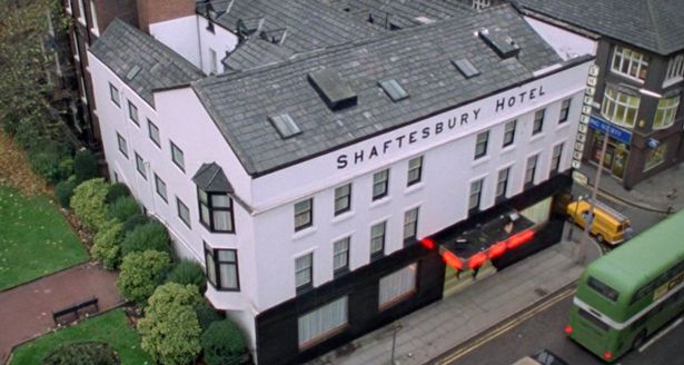 Exterior shots of The Shaftesbury Hotel in A Letter To Brezhnev