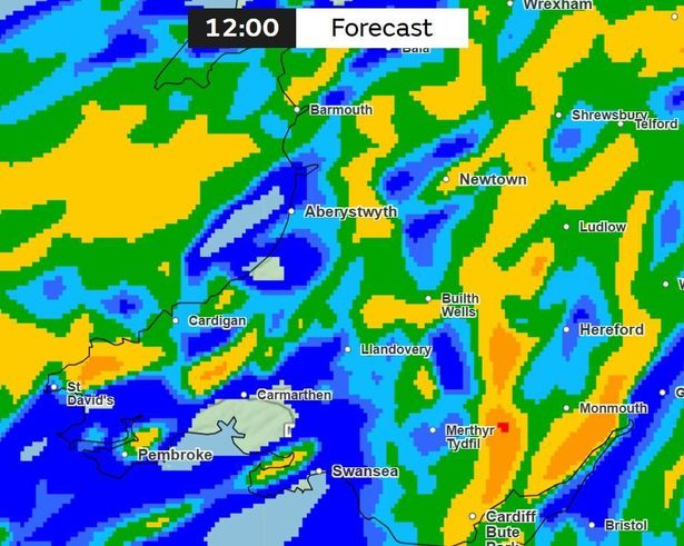 The whole country will be hit with rain, by midday