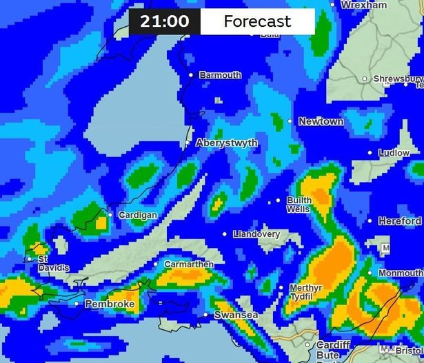 Welsh weather map