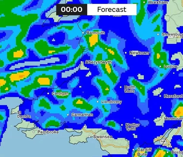 Welsh weather map