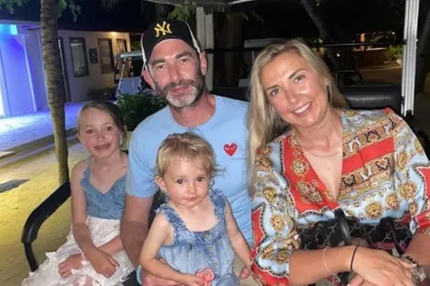 Lewis Rimmer with his wife Sarah and daughters Amelia and Maddison