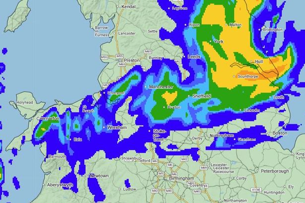 Heavy rain is forecast in Manchester today