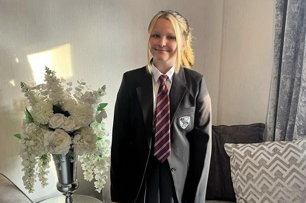 Mia Lucas in her school uniform