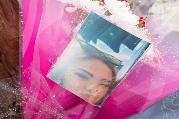 Tributes left at the scene in Park Street, Oldbury