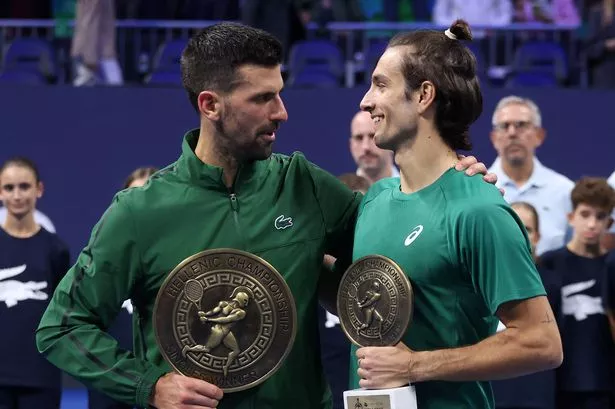 Lorenzo Musetti was beaten by Novak Djokovic in the final of the ATP 250 event in Athens on Sunday