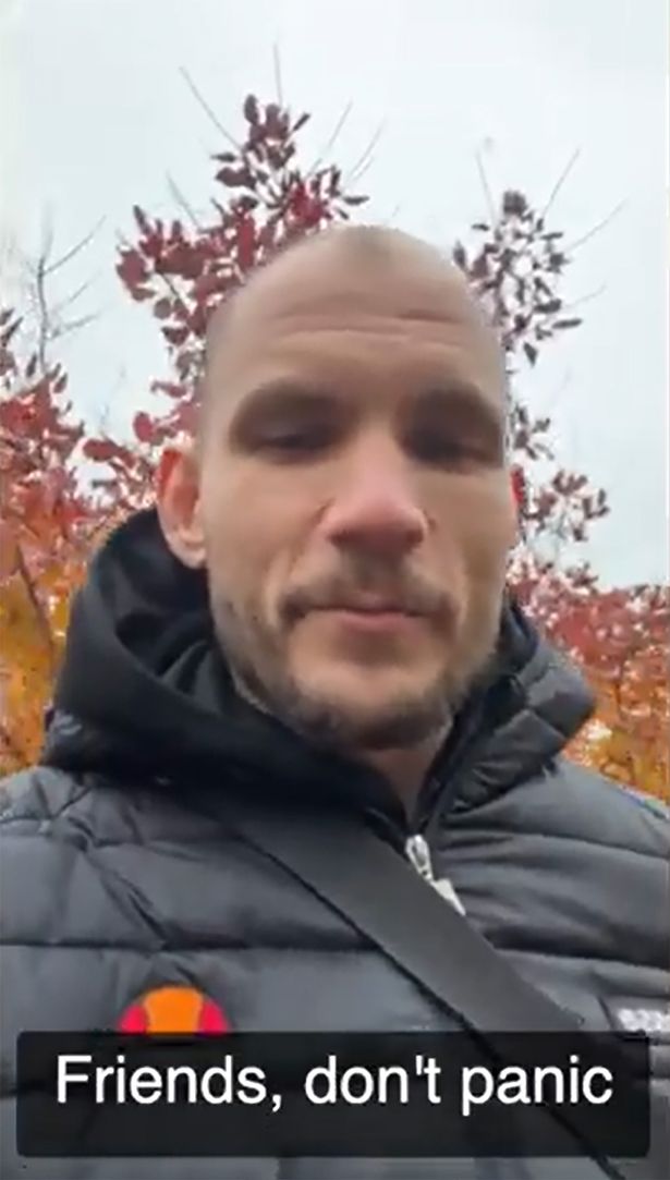 Video grab of Pyshchikov after he was detained