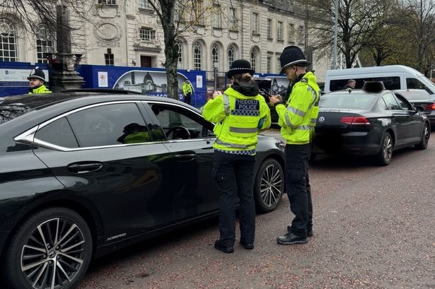 Police operation in King Edward VII Ave, Cathays Park, during which 130 taxis and 20 minibuses were stopped 