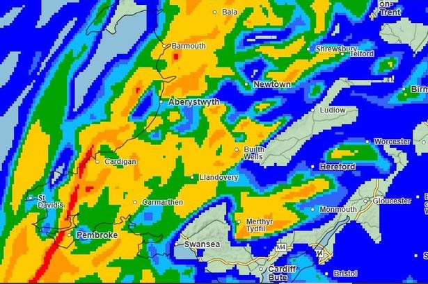 A Met Office weather map for Wales for Monday