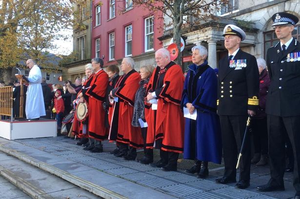 The 'fake admiral' pictured second from right in Caernarfon's in 2019