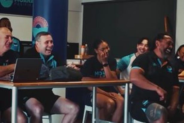 Stephen Jones in a team meeting with Moana Pasifika