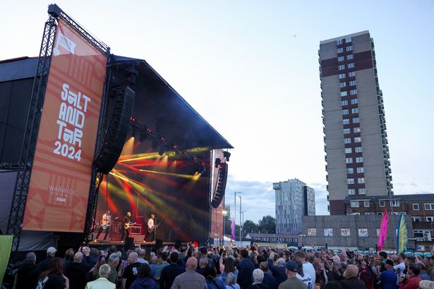 Status Quo play at Salt and Tar Music Festival in Bootle this evening
