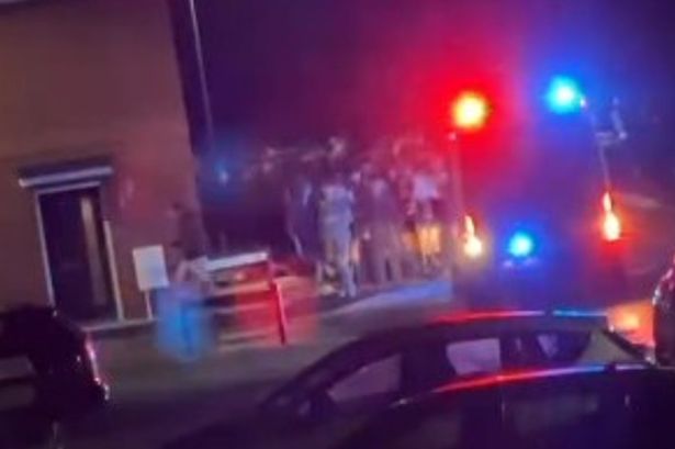 Dwellers pour onto a Radcliffe estate after a 'house party' ended with police 