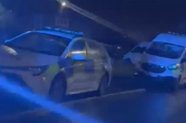 Police at the scene last Tuesday evening