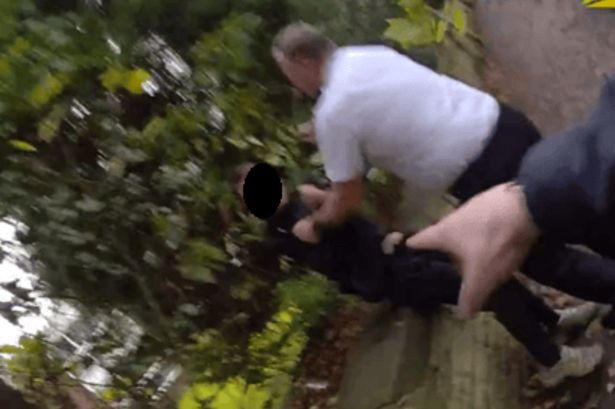 Chf Con Stephen Watson helps with an arrest in Prestwich