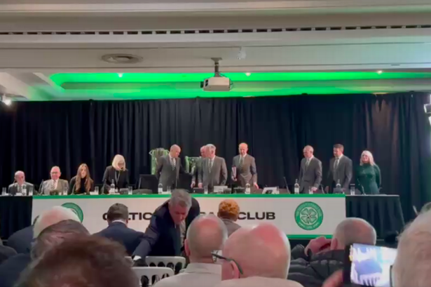 The Celtic board walk out of the AGM