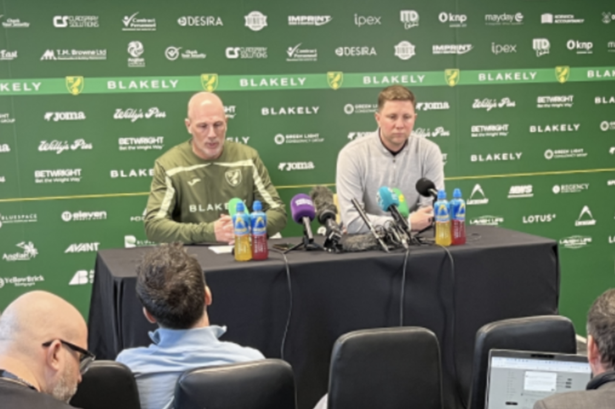 Philippe Clement at his first Norwich press conference