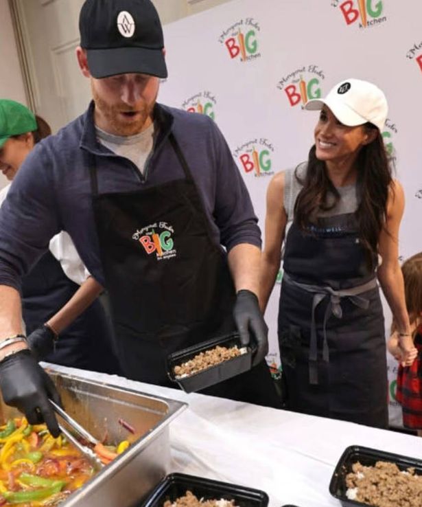 Meghan Markle and Prince Harry have taken daughter Lilibet to bake cookies for the needy on the eve of Thanksgiving.

