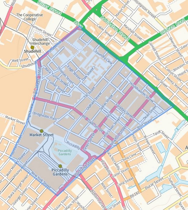 The area covered by the two orders