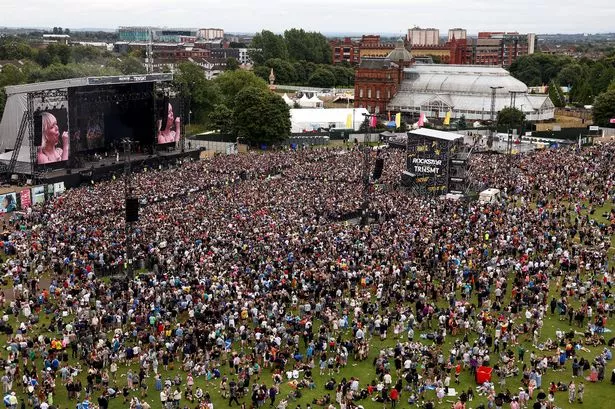 Crowd gathers to watch Natasha Bedingfield perform on day two of the TRNSMT Festival 2024 at Glasgow Green on July 13, 2024