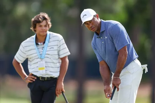 Tiger Woods is hoping that son Charlie (left) will make it as professional golfer, just like himself
