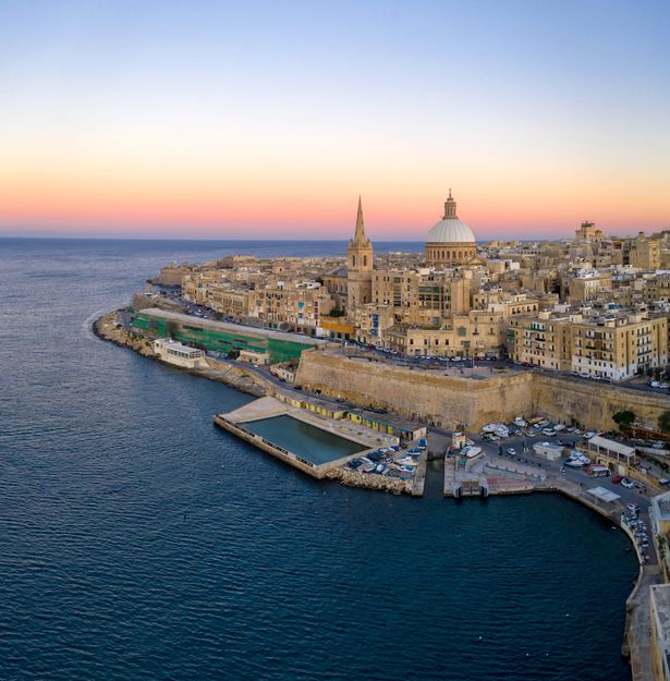 Valletta, Malta capital, view from above in a December afternoon