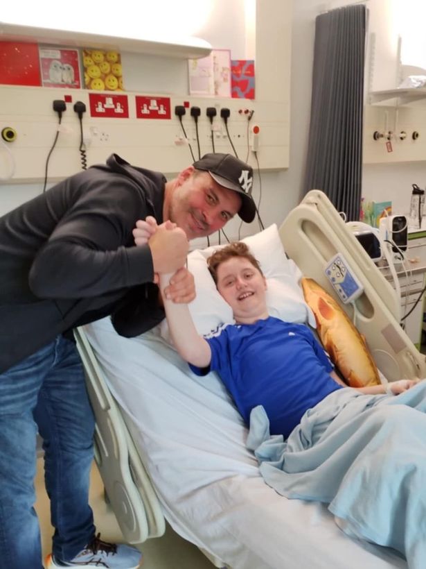 Kyle Sieniawski with boxer Joe Calzaghe