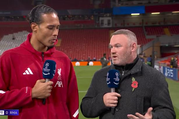 Virgil van Dijk and Wayne Rooney chat on Amazon Prime's coverage.