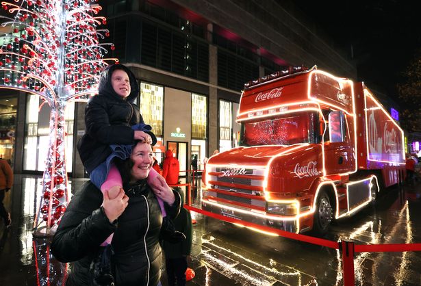 The O'Brien family at the Coca Cola Truck
