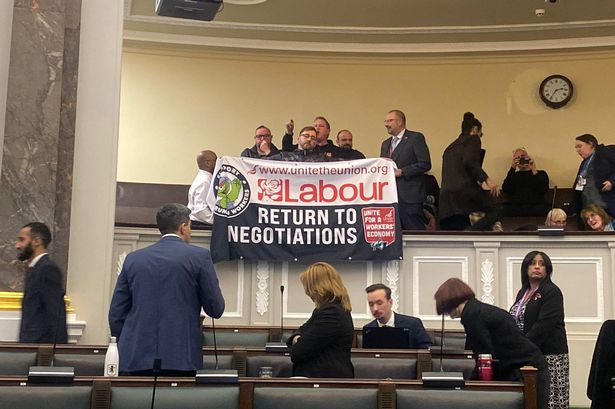 Birmingham bins strike protesters bring a full council meeting to a halt on Tuesday, November 4