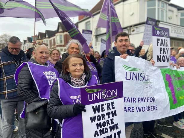 Wirral Council day services staff out on strike today on November 5