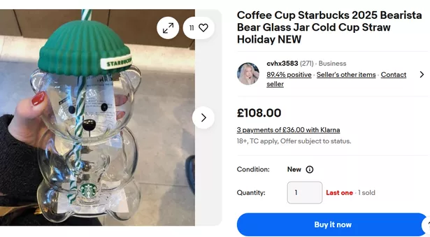Another user was selling a cup for over £100. 