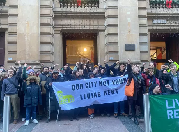 The Living Rent protesters.