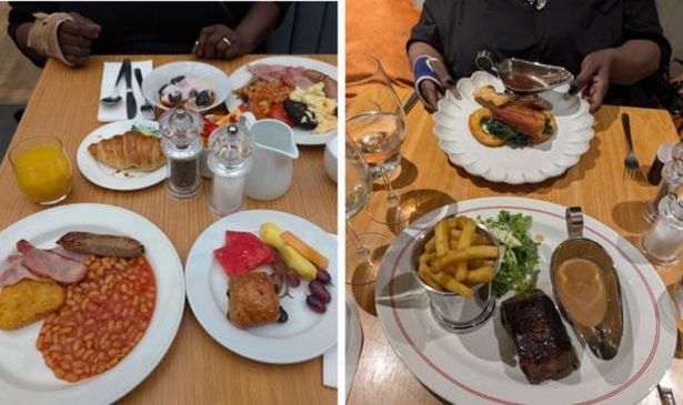 dinner and breakfast at the hotel