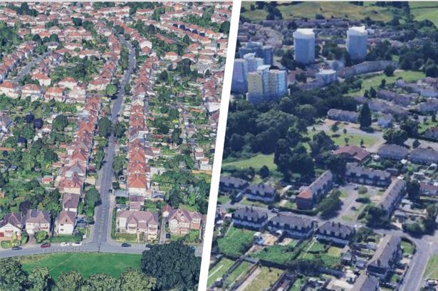 A bird's eye view of Bristol's least and most deprived areas, according to the new 2025 England deprivation index. It's the first time since 2019 that the Government has produced a deep-dive into levels of deprivation or affluence, looking at income, employment, health, education, housing and poverty. On the left is an area of Henleaze that is ranked as the least deprived in Bristol - and in the top 0.3 per cent least deprived in England. On the right is an area of Hartcliffe that is ranked as the most deprived in Bristol, and among the top 0.6 per cent most deprived in England 