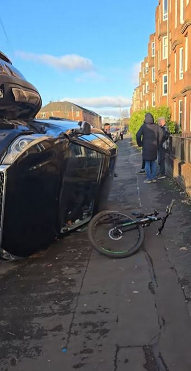 A cyclist was rushed to hospital