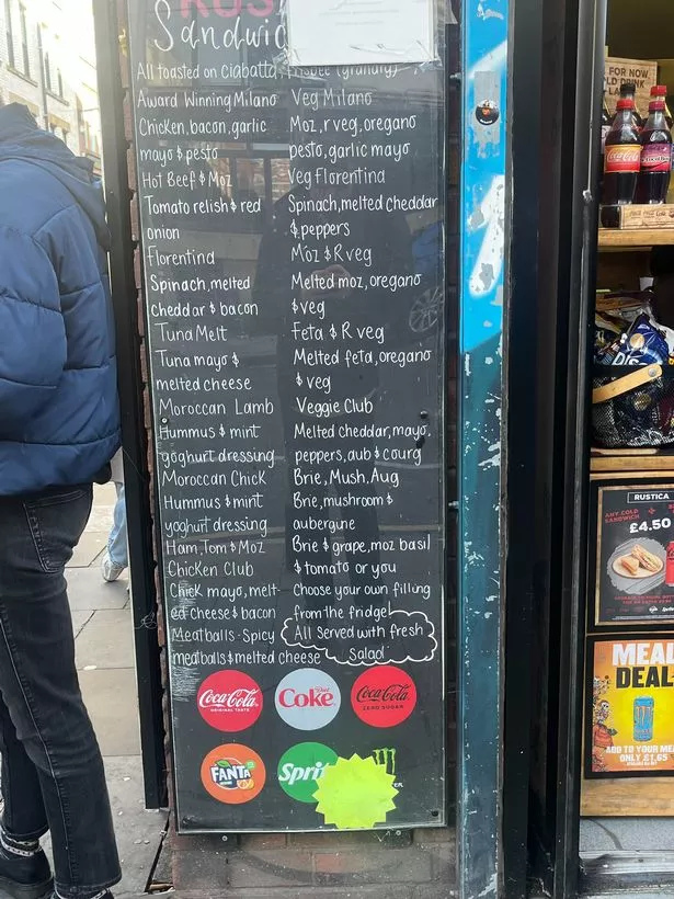 Rustica's menu full of meat and vegetarin filling options