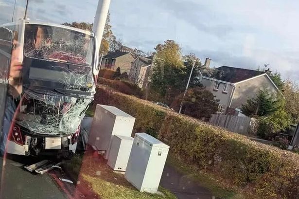 The bus was left with serious damage following the accident in Edinburgh 