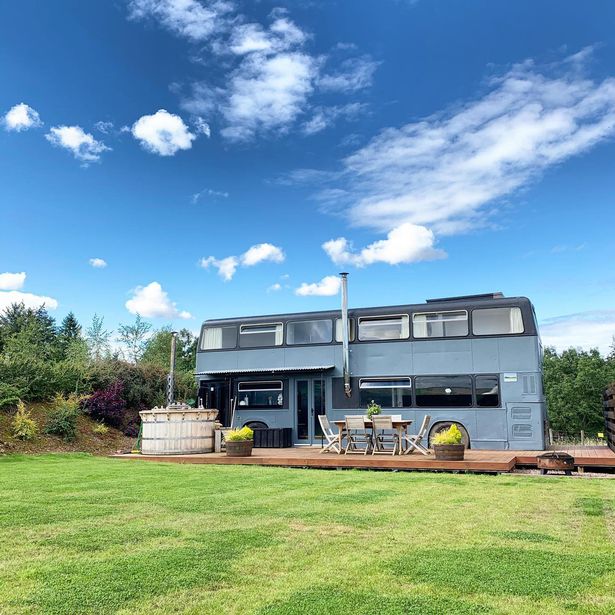 A renovated bus 'caravan' at The Bus Stop campsite
