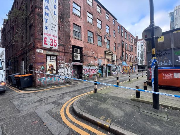 A cordon in place on Spear Street on Friday morning